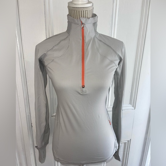 lululemon athletica Tops - Lululemon Light Gray Long-Sleeve Half-Zip